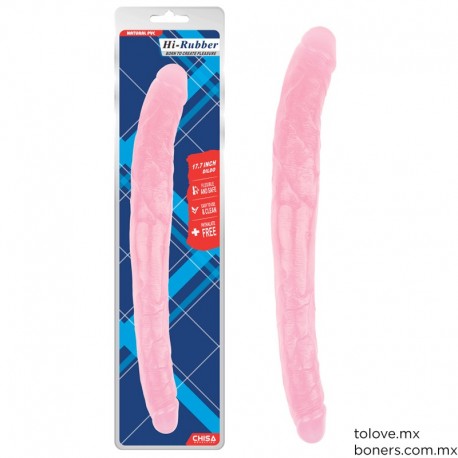 Dildo Doble Rosa 45 cm Sexshop en línea | Venta de dildo doble | Compra Segura | Envío Campeche y toda la República Mexicana