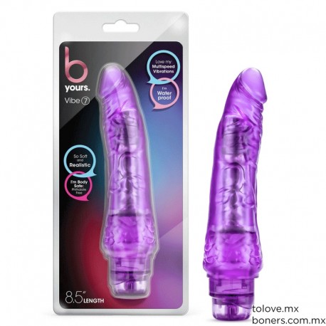 Sexshop | Venta de Dildo Vibrador Morado 21.5 cm | Dildos, Vibradores y Anillos | Envío Guanajuato, Querétaro e Hidalgo
