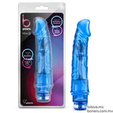 Sex shop gay | Precio de Vibrador Jelly Azul 23 cm | Productos para Insaciables | Envíos a León, Celaya y todo Guanajuato