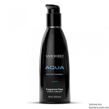 Lubricante sexual base agua Wicked Aqua de 60 ml, fórmula sin aroma ni parabenos | Entregas el mismo día en CDMX