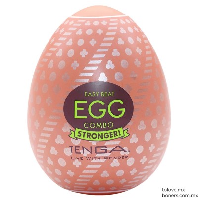 Huevo masturbador Tenga Egg Combo con textura de diferentes figuras. Imagen externa con etiqueta