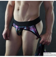 Suspensorio Negro Tornasol | Black Iridescent Jockstrap S