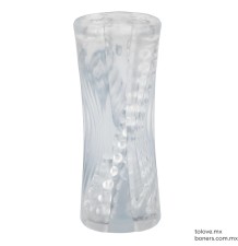 Masturbador masculino transparente con textura acanalada | Sex Shop México | Compra segura y discreta