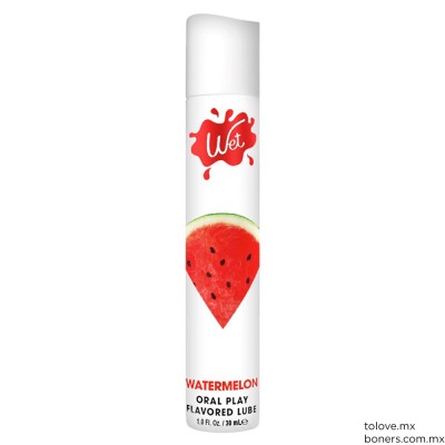 Lubricante íntimo base agua con sabor a sandía | Wet Watermelon | Compra segura y envío discreto a toda la CDMX