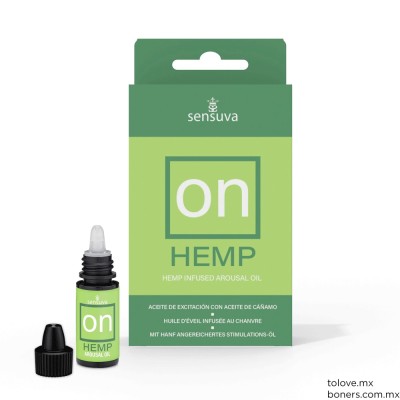 Aceite excitante ON Hemp para estimulación femenina | Sensación de hormigueo | Compra segura y envíos a toda la CDMX