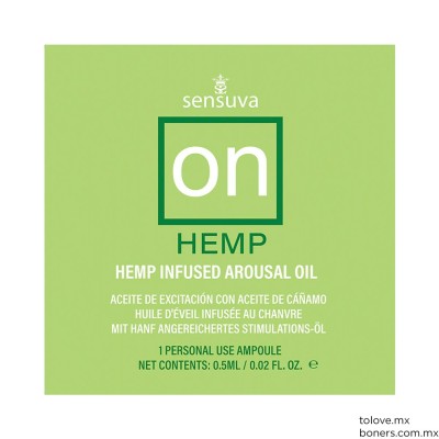 Aceite ON Hemp para estimulación femenina | Sensación de hormigueo | Compra segura y envíos a todo México