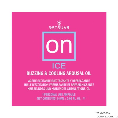 Aceite intensificador de orgasmos Sensuva ON Ice | Sensación fresa | Compra segura y envíos a toda la CDMX