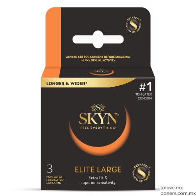 Condones Grandes de Poliisopreno Skyn Elite Large | Preservativos sin Látex | Compra segura y discreta